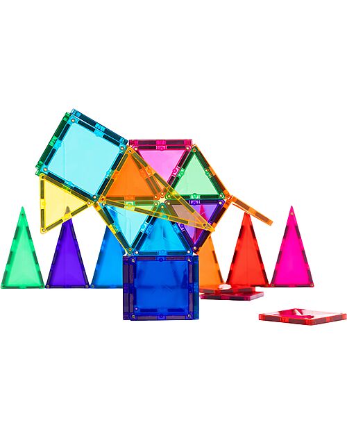 Connetix 32 Pezzi - Pacco Scoperta - Bright - 100% Plastica ABS Atossica - Apprendimento STEM! Giochi Magnetici