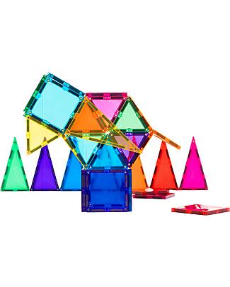 Connetix 32 Pezzi - Pacco Scoperta - Bright - 100% Plastica ABS Atossica - Apprendimento STEM! Giochi Magnetici