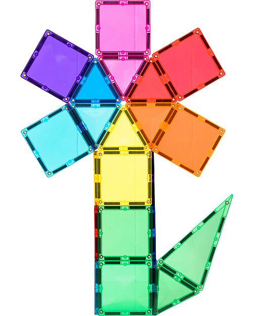 Connetix 32 Pezzi - Pacco Scoperta - Bright - 100% Plastica ABS Atossica - Apprendimento STEM! Giochi Magnetici