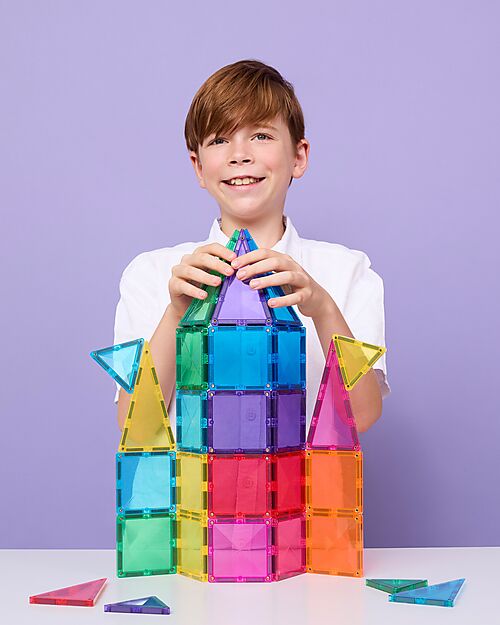 Connetix 32 Pezzi - Pacco Scoperta - Bright - 100% Plastica ABS Atossica - Apprendimento STEM! Giochi Magnetici