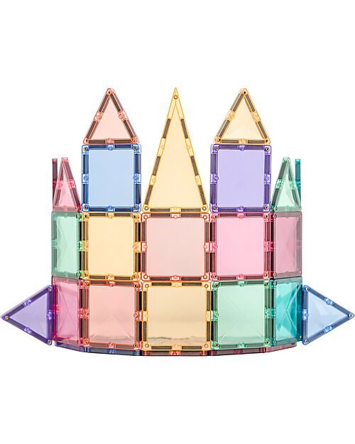 Connetix 32 Pezzi - Pacco Scoperta - Pastello - 100% Plastica ABS Atossica - Apprendimento STEM! Giochi Magnetici