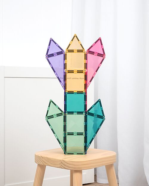 Connetix 32 Pezzi - Pacco Scoperta - Pastello - 100% Plastica ABS Atossica - Apprendimento STEM! Giochi Magnetici