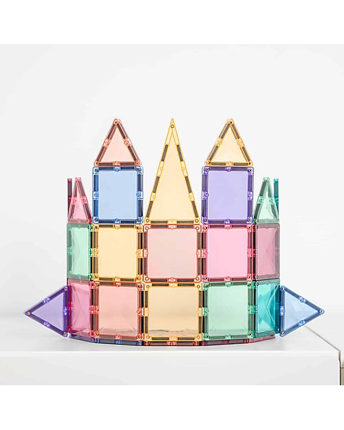 Connetix 32 Pezzi - Tessere Magnetiche - Confezione Mini - Pastello - 100% Plastica ABS Atossica - Apprendimento STEM! Giochi Magnetici