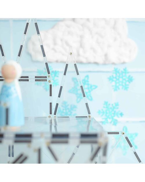 Connetix 34 Pezzi - Tessere Magnetiche - Trasparente - 100% Plastica ABS Atossica - Apprendimento STEM! Giochi Magnetici