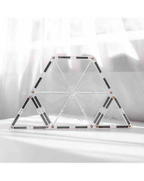 Connetix 34 Pezzi - Tessere Magnetiche - Trasparente - 100% Plastica ABS Atossica - Apprendimento STEM! Giochi Magnetici