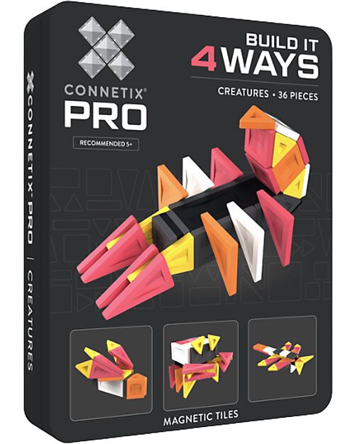 Connetix 36 Pezzi - Pacco Build-It Pro - Creature - 100% Plastica ABS Atossica - Apprendimento STEM! Giochi Magnetici