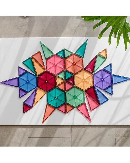 Connetix 40 Pezzi - Forme Geometriche - Pastello - 100% Plastica ABS Atossica - Apprendimento STEM! Giochi Magnetici