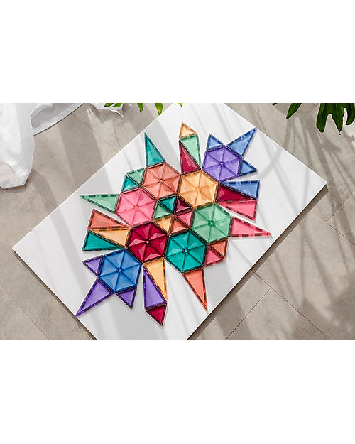 Connetix 40 Pezzi - Forme Geometriche - Pastello - 100% Plastica ABS Atossica - Apprendimento STEM! Giochi Magnetici