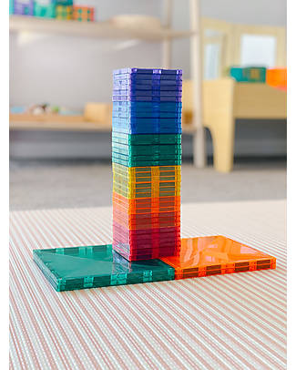 Connetix 40 Pezzi - Pacco Espansione - Arcobaleno - 100% Plastica ABS Atossica - Apprendimento STEM! Giochi Magnetici