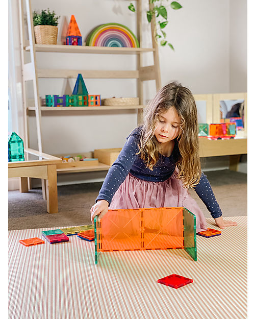 Connetix 40 Pezzi - Pacco Espansione - Arcobaleno - 100% Plastica ABS Atossica - Apprendimento STEM! Giochi Magnetici