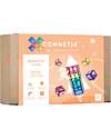 Connetix 40 Pezzi - Tessere Magnetiche - Piccole e Grandi - Pastello - 100% Plastica ABS Atossica Giochi Magnetici