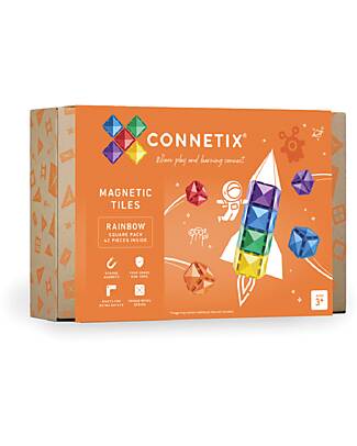 Connetix 42 Pezzi - Pacco Espansione - Arcobaleno - 100% Plastica ABS Atossica - Apprendimento STEM! Giochi Magnetici