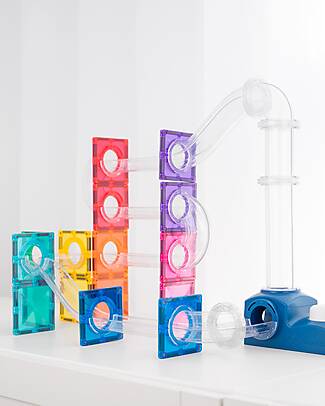 Connetix 47 Pezzi - Pacco Pista Palline - Launcher - 100% Plastica ABS Atossica - Apprendimento STEM! Giochi Magnetici