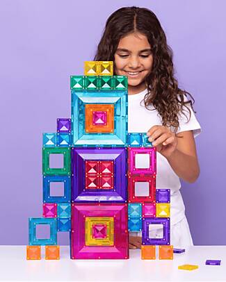 Connetix 48 Pezzi - Pacco Cornici - Bright - 100% Plastica ABS Atossica - Apprendimento STEM! Giochi Magnetici