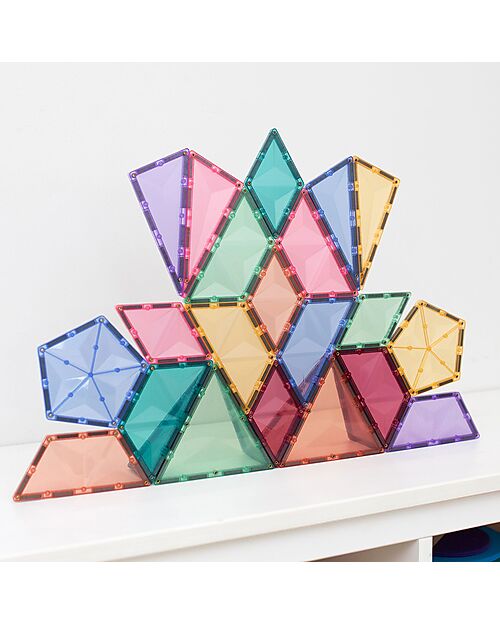 Connetix 48 Pezzi - Pacco Espansione Forme - Pastello - 100% Plastica ABS Atossica - Apprendimento STEM! Giochi Magnetici