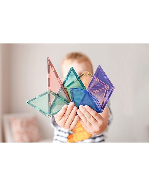 Connetix 48 Pezzi - Pacco Espansione Forme - Pastello - 100% Plastica ABS Atossica - Apprendimento STEM! Giochi Magnetici