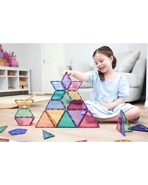 Connetix 48 Pezzi - Pacco Espansione Forme - Pastello - 100% Plastica ABS Atossica - Apprendimento STEM! Giochi Magnetici