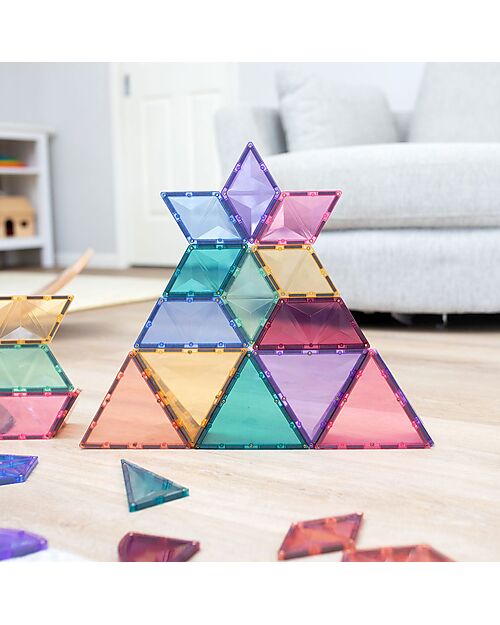 Connetix 48 Pezzi - Pacco Espansione Forme - Pastello - 100% Plastica ABS Atossica - Apprendimento STEM! Giochi Magnetici