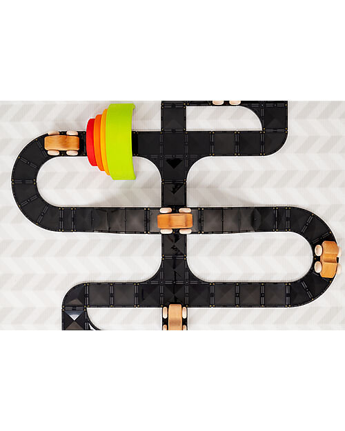 Connetix 48 Pezzi - Roads - Nero - 100% Plastica ABS Atossica - Apprendimento STEM! Giochi Magnetici