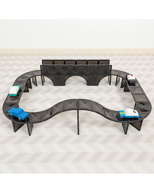 Connetix 48 Pezzi - Roads - Nero - 100% Plastica ABS Atossica - Apprendimento STEM! Giochi Magnetici