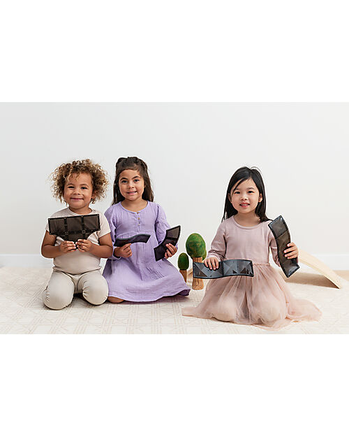 Connetix 48 Pezzi - Roads - Nero - 100% Plastica ABS Atossica - Apprendimento STEM! Giochi Magnetici