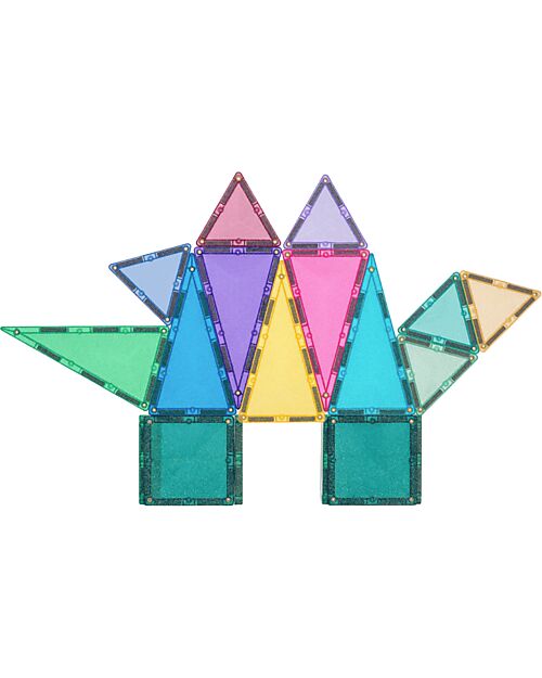 Connetix 48 Pezzi - Set Castello Glitter - 100% Plastica ABS Atossica - Apprendimento STEM! Giochi Magnetici