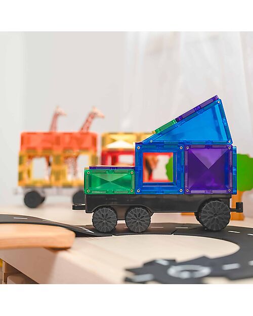 Connetix 50 Pezzi - Camion - Arcobaleno - 100% Plastica ABS Atossica - Apprendimento STEM! Giochi Magnetici