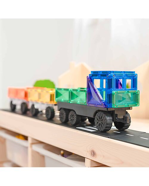 Connetix 50 Pezzi - Camion - Arcobaleno - 100% Plastica ABS Atossica - Apprendimento STEM! Giochi Magnetici