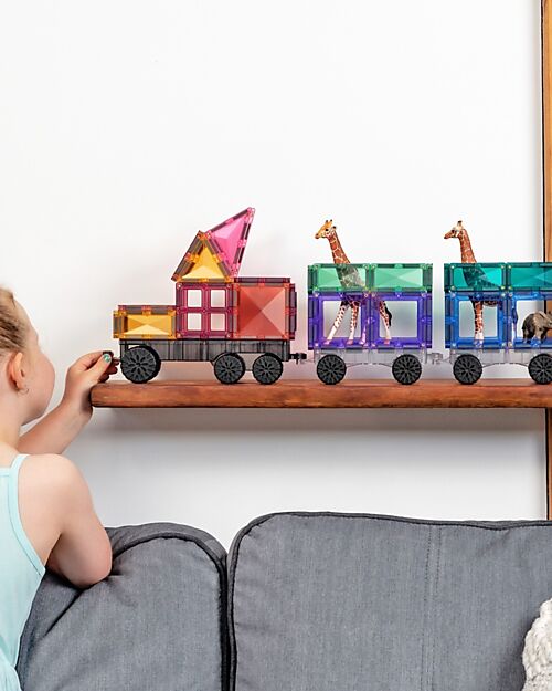 Connetix 50 Pezzi - Camion - Pastello - 100% Plastica ABS Atossica - Apprendimento STEM! Giochi Magnetici