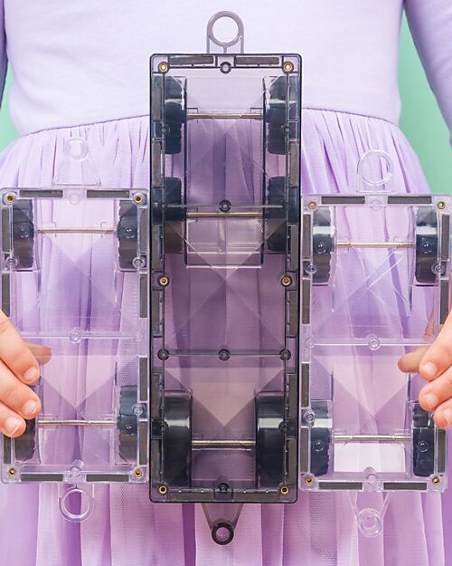 Connetix 50 Pezzi - Camion - Pastello - 100% Plastica ABS Atossica - Apprendimento STEM! Giochi Magnetici