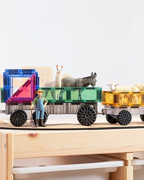 Connetix 50 Pezzi - Camion - Pastello - 100% Plastica ABS Atossica - Apprendimento STEM! Giochi Magnetici