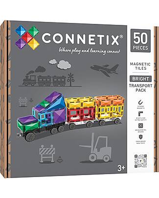 Connetix 50 Pezzi - Pacco Camion - Bright - 100% Plastica ABS Atossica - Apprendimento STEM! Giochi Magnetici