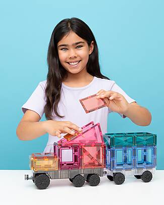 Connetix 50 Pezzi - Pacco Camion - Pastello - 100% Plastica ABS Atossica - Apprendimento STEM! Giochi Magnetici