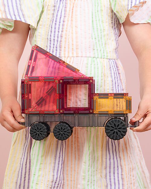 Connetix 50 Pezzi - Pacco Camion - Pastello - 100% Plastica ABS Atossica - Apprendimento STEM! Giochi Magnetici