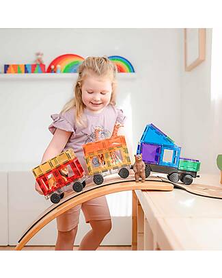 Connetix 50 Pezzi Transport - Rainbow - 100% Plastica ABS Atossica - Apprendimento STEM! Giochi Magnetici