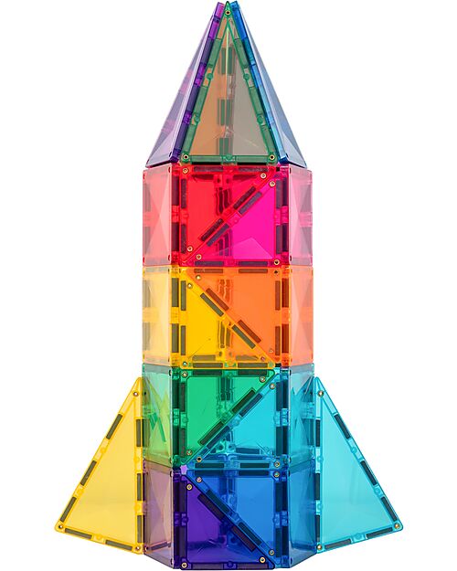 Connetix 56 Pezzi - Pacco Iniziale - Bright - 100% Plastica ABS Atossica - Apprendimento STEM! Giochi Magnetici