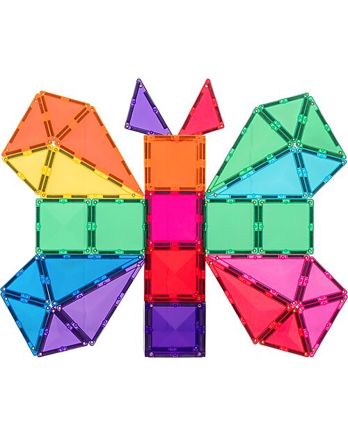 Connetix 56 Pezzi - Pacco Iniziale - Bright - 100% Plastica ABS Atossica - Apprendimento STEM! Giochi Magnetici