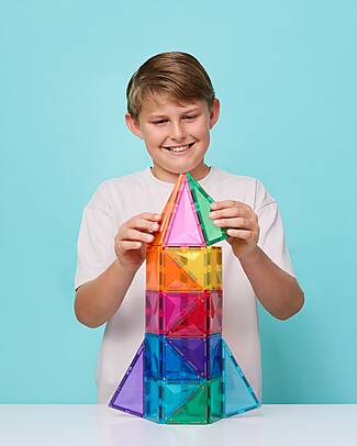 Connetix 56 Pezzi - Pacco Iniziale - Bright - 100% Plastica ABS Atossica - Apprendimento STEM! Giochi Magnetici
