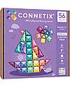 Connetix 56 Pezzi - Pacco Iniziale - Pastello - 100% Plastica ABS Atossica - Apprendimento STEM! Giochi Magnetici