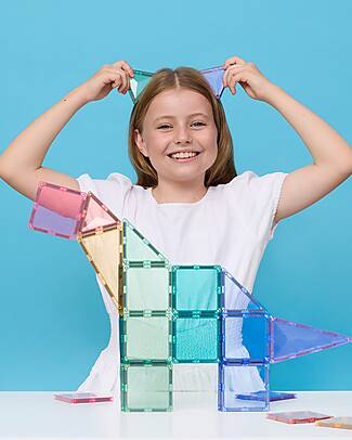Connetix 56 Pezzi - Pacco Iniziale - Pastello - 100% Plastica ABS Atossica - Apprendimento STEM! Giochi Magnetici