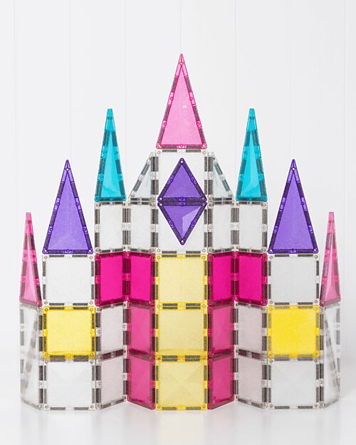 Connetix 56 Pezzi - Set Unicorno Glitter - 100% Plastica ABS Atossica - Apprendimento STEM! Giochi Magnetici