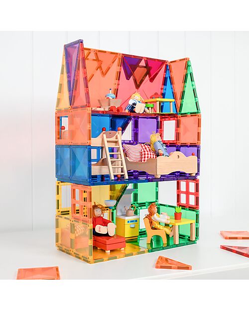 Connetix 60 Pezzi - Pacco Iniziale - Arcobaleno - 100% Plastica ABS Atossica - Apprendimento STEM! Giochi Magnetici