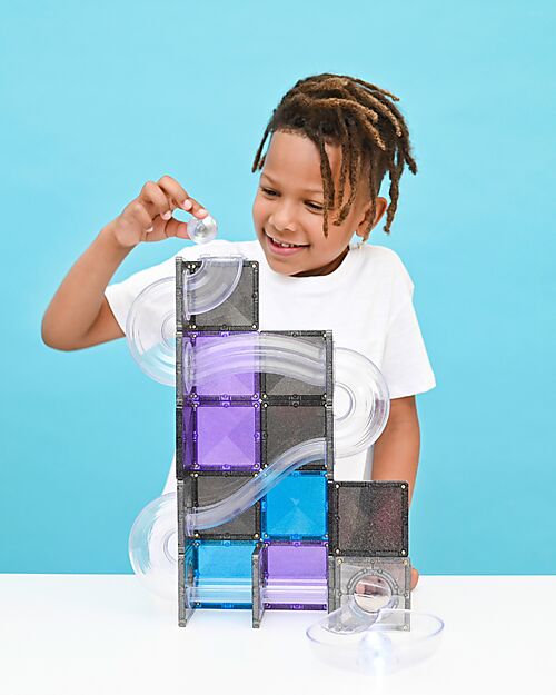 Connetix 61 Pezzi - Pacco Pista Palline - Galaxy - 100% Plastica ABS Atossica - Apprendimento STEM! Giochi Magnetici