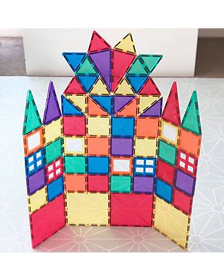 Connetix 62 Pezzi - Pacco Iniziale - Arcobaleno - 100% Plastica ABS Atossica - Apprendimento STEM! Giochi Magnetici