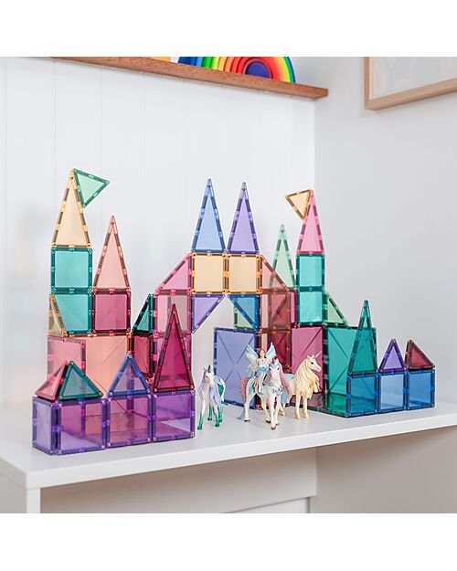 Connetix 64 Pezzi - Pacco Iniziale - Pastello - 100% Plastica ABS Atossica - Apprendimento STEM! Giochi Magnetici