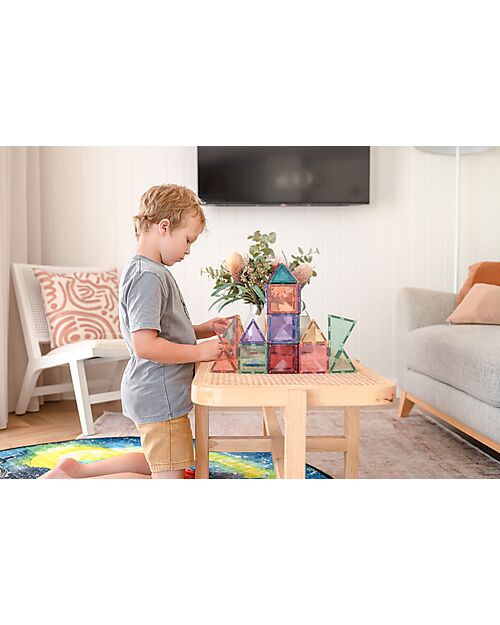 Connetix 64 Pezzi - Pacco Iniziale - Pastello - 100% Plastica ABS Atossica - Apprendimento STEM! Giochi Magnetici