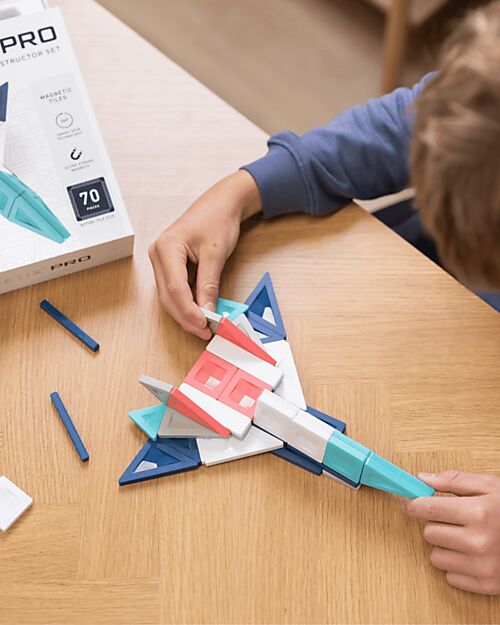 Connetix 70 Pezzi - Pacco Costruttori Pro - 100% Plastica ABS Atossica - Apprendimento STEM! Giochi Magnetici