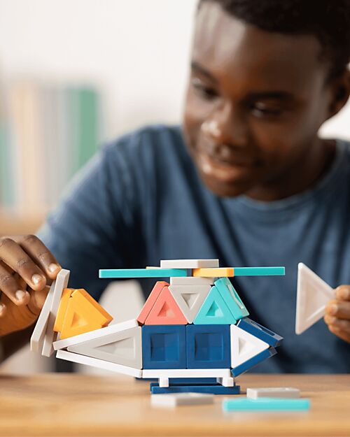 Connetix 70 Pezzi - Pacco Costruttori Pro - 100% Plastica ABS Atossica - Apprendimento STEM! Giochi Magnetici