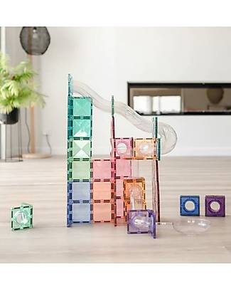 Connetix 80 Pezzi Ball Run Pack - Rainbow - Pastello - 100% Plastica ABS Atossica - Apprendimento STEM! Giochi Montessoriani