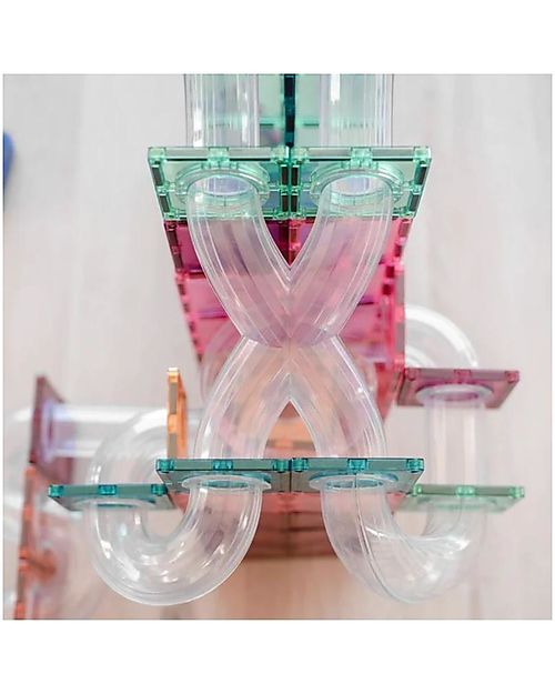 Connetix 80 Pezzi - Pacco Pista Palline - Pastello - 100% Plastica ABS Atossica - Apprendimento STEM! Giochi Magnetici